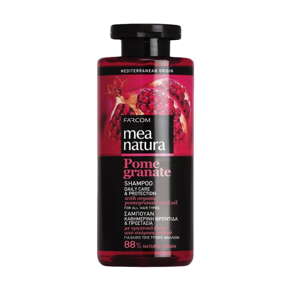 Шампунь Mea Natura Pomegranate Shampoo Daily Care &amp; Protection для всіх типів волосся, з органічною олією гранатових кісточок, 300 мл